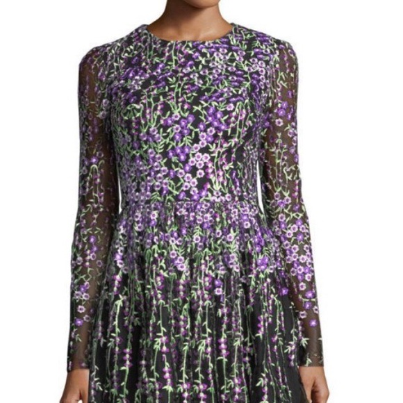 NWT Badgley Mischka Floral-Embroidered Dress - Picture 6 of 8
